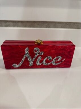 Edie Parker Red Naughty & Nice Flavia Clutch
